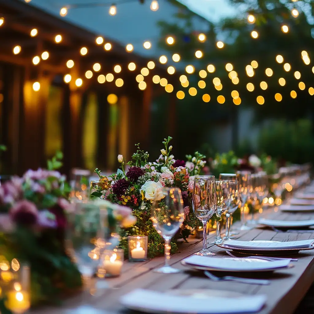 beautiful dinner setup by our wedding planner